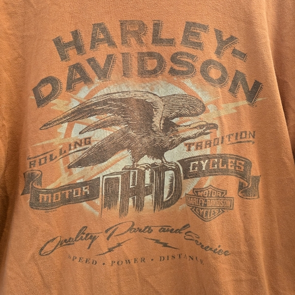 {XL} Harley-Davidson Motorcycles Corpus Christi Texas Graphic Tee Orange - Picture 4 of 15